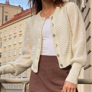 Aritzia Wilfred Alessia Cardigan Alpaca Blend Size Small